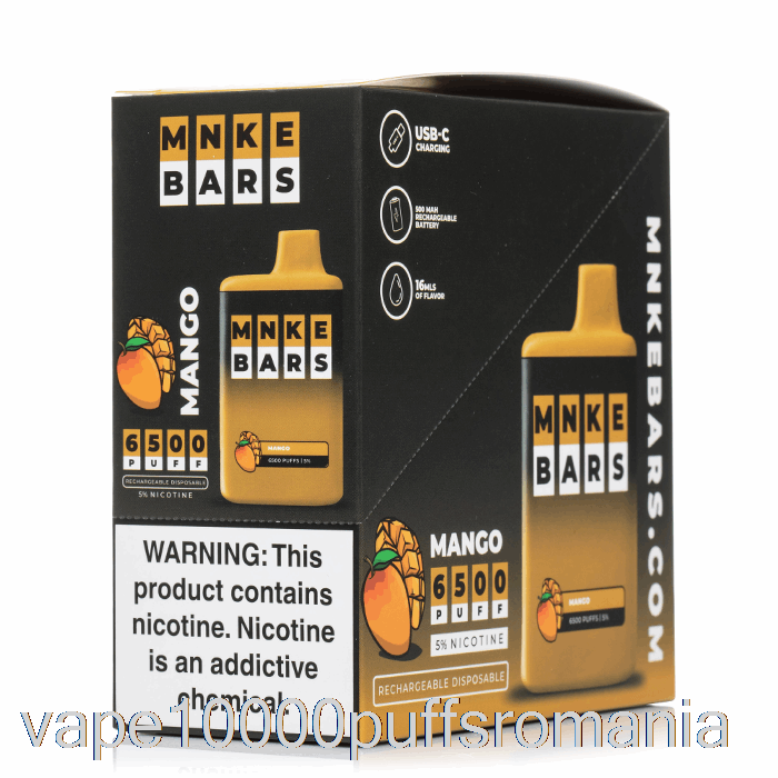 Vape Romania Mnke Bars 6500 De Unică Folosință (pachet De 5)
